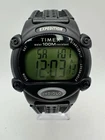 Timex Expedition Digital Watch Men 39mm Black Vintage Indiglo Leather