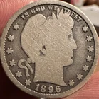 1896 Barber Quarter Silver Coin Philadelphia 25C KM#118 Circulated