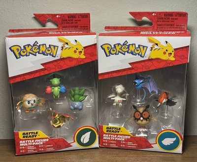 Lot Of 2 Pokémon 4-Pack Battle Figures 2 Inch Oddish Zubat Rowlet Hoothoot