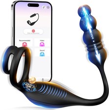 Male Prostate Massager Vibrator Thrusting Anal Butt Plug Dildo Sex Toys for-E