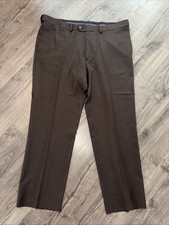 Haggar Men's Brown Dress Pants Classic Fit Repreve 40x30