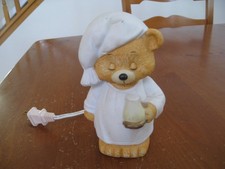 Vintage Lilian Vernon Ceramic Sleepy Teddy Bear Night Light