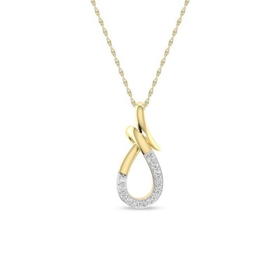 14K Gelbgold Träne Damen Anhänger 0,070 cttw natürlicher Diamant Charm