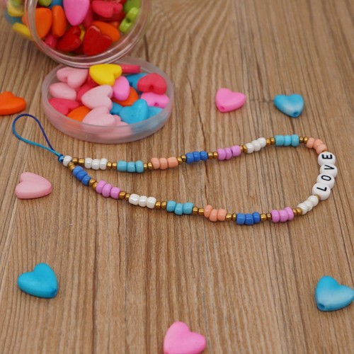 Mobile Phone Chain Pendant Straps Lanyard Colorful Beaded Handmade - Zdjęcie 10 z 12