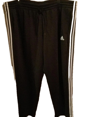 ADIDAS Men's Sweatpants 4XL Regular Fit Fleece Elastic Drawstring Black NWT