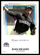 Juan Nicasio 2011 Bowman #BP46 Rockies MLB READ FREE SHIPPING AutographDen