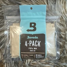 Boveda 4-Pack Size 60 72% RH Two-Way Humidity Control Packs New Sealed