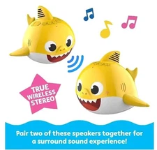 2x Baby Shark Floating Waterproof Bluetooth Speakers LED LIGHT Nickelodeon Pool 