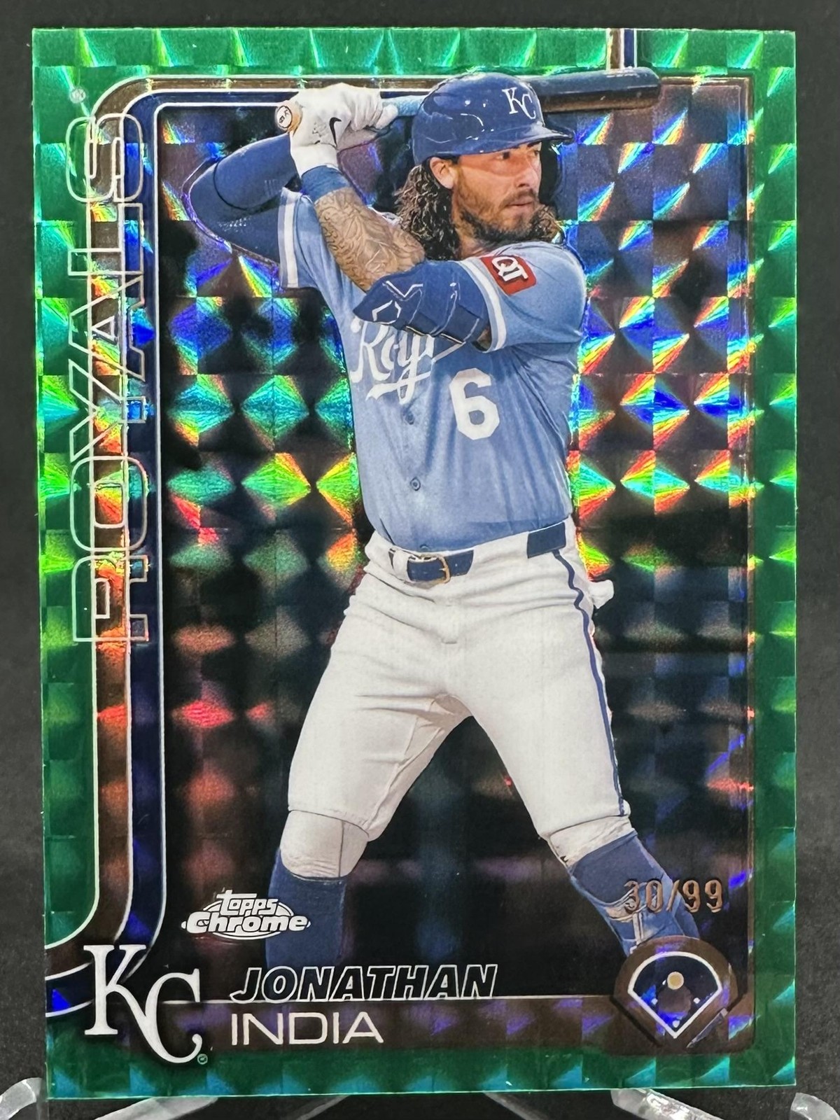 Jonathan India 2025 Topps Chrome Green Geometric Refractor /99 #209