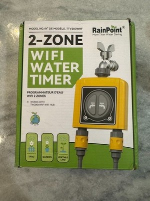 RainPoint 2-Zone 2-Outlet Wi-Fi Tap/Hose Water Timer TTV203WRF Yellow/Black