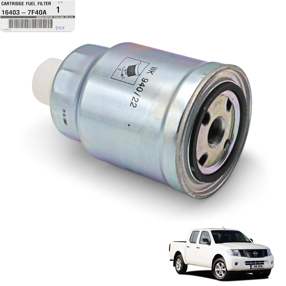 Fits Nissan Navara D40 2006 2007 2011 12 13 Genuine Cartridge Fuel Filter Silver - Image 2 of 4