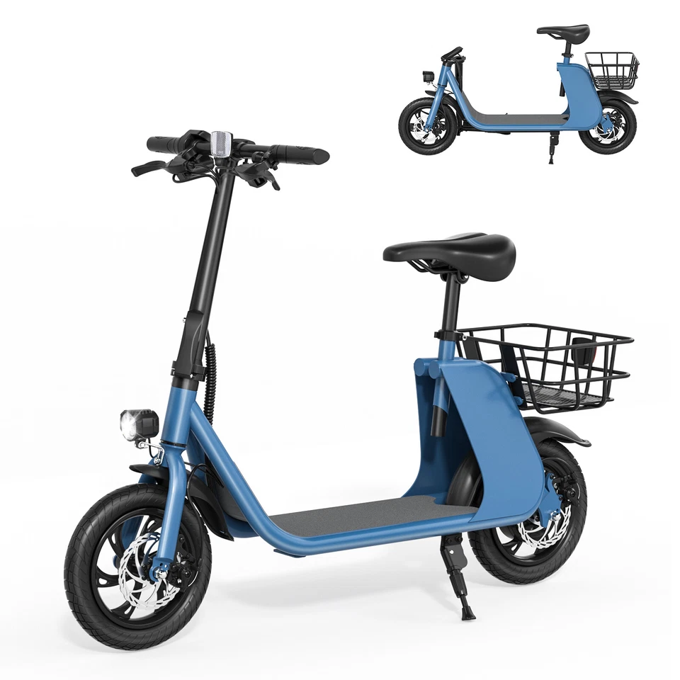 Ciclomotor 450W Commuter E-Scooter Scooter Eléctrico Plegable con Asiento 15.5MPH E-bike Foto 2 de 4