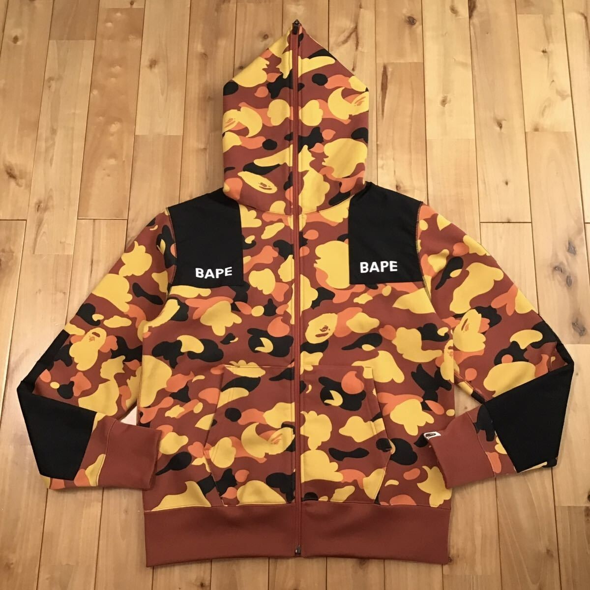 BAPE Orange camo full zip hoodie A Bathing Ape Size M | eBay
