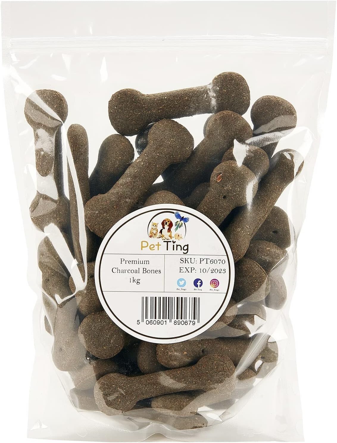 Premium Charcoal Bones Dog Biscuit 1kg Bag