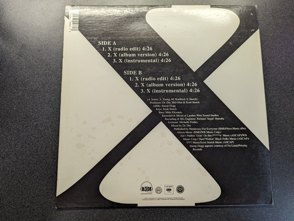 Snoop Dogg feat. Xzibit シングル 12インチレコード Xzibit – X – 12” Single LP w Snoop Dogg Dr. Dre 2001 Loud Records