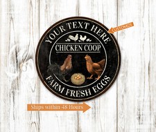 Personalized Chicken Coop Sign Farm Fresh Eggs Rooster Poultry Farm 100142002011