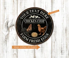 Personalized Chicken Coop Sign Farm Fresh Eggs Rooster Poultry Farm 100142002011