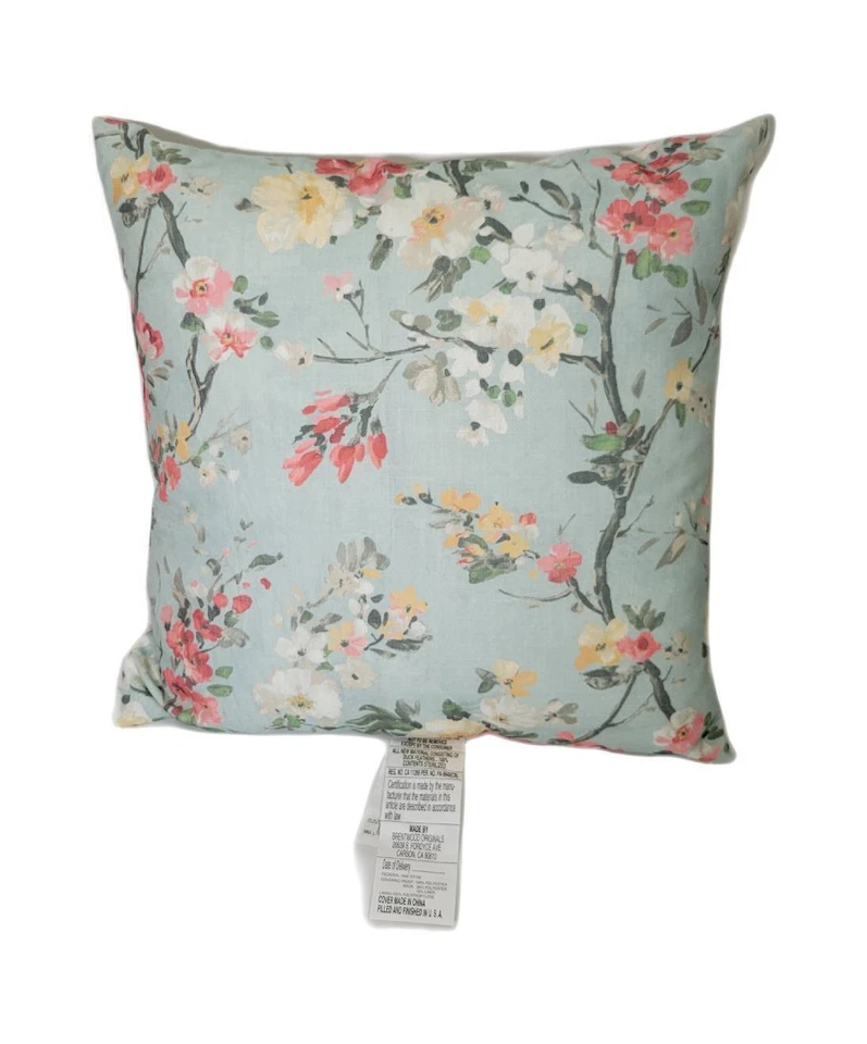 Una almohada de pluma de pato de 18" x 18" estampado floral de Brentwood Originals NUEVA Foto 2 de 4