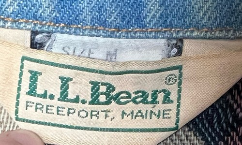 Vintage LL Bean Womens Medium Denim Jacket Tapestry Shoulders Made In USA - Picture 11 of 12