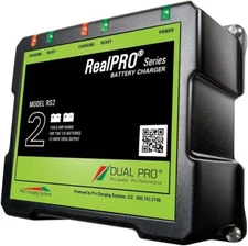 Dual Pro RealPRO Battery Charger RS2 12Amp 12A 2-Bank 12V/24V Marine Boat