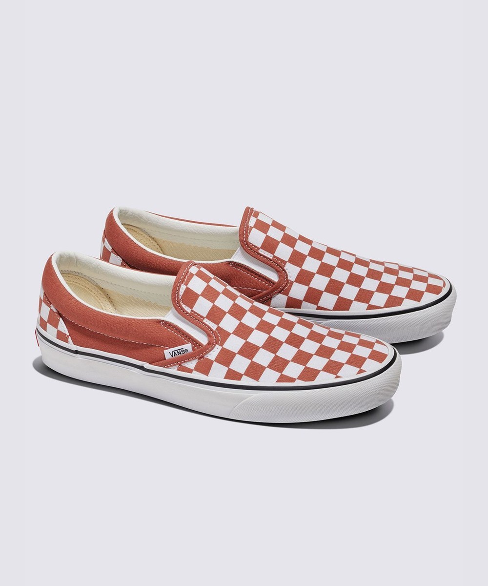 VANS Classic Slip On Women Sneakers Checkerboard Auburn ✅Multiple Size  ✅Expedite