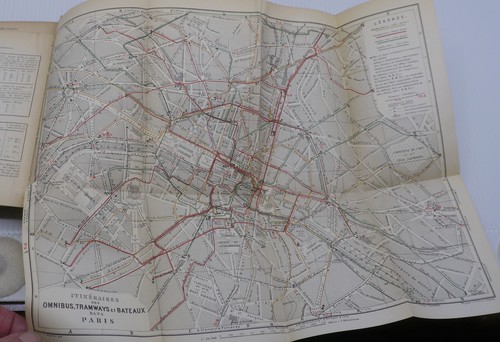 1891 BAEDEKER'S PARIS & ITS ENVIRONS, HC TRAVEL BOOK w MAP PLANS BOOKLET - Picture 5 of 9