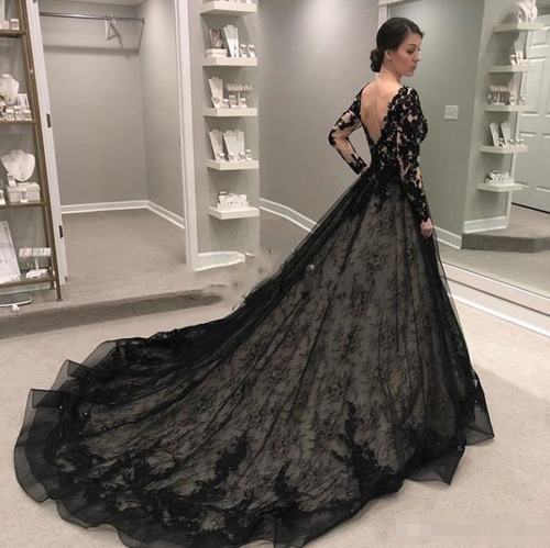 black dress with sleeves for wedding