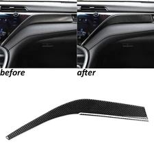 Real Carbon Fiber Dashboard Console Panel Cover Trim For Toyota Camry 2018-2024