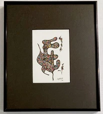 Joan Kent Braga Abstract Signed '98 VTG Art Modernism Graphic Form Nielsen Frame