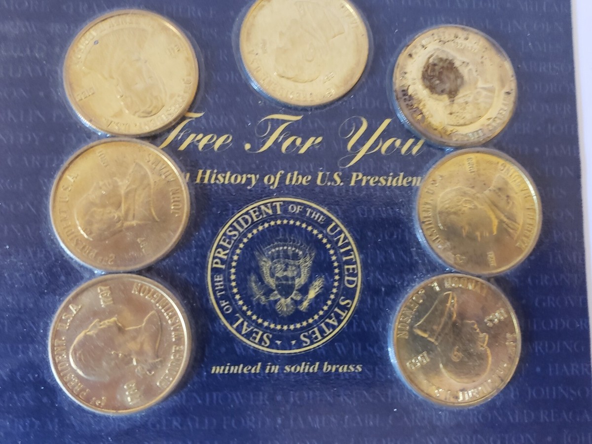 Readers Digest - 12 Solid Brass Coins - 1997 Coin History of the