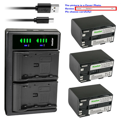 Kastar Battery LTD2 USB Charger for Canon BP-970G BP-945 & Canon E1 E2 E30 E65AS