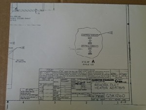 1 EA HAMILTON STANDARD DUCT HEATER AD37815 REWORK DRAWING #GSK1260