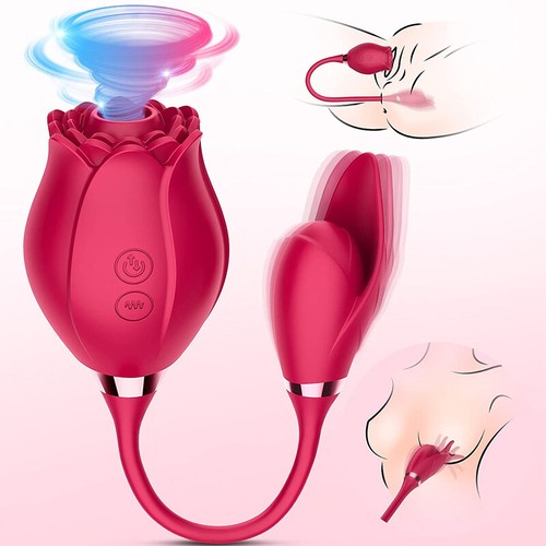 Rose Sucker Vibrator with Bullet Egg G-Spot Dildo Stimulation Sex Toys For Women - Picture 1 of 11