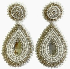 NEW HANDCRAFTED FASHION WHITE POST DROP/DANGLE EARRINGS USA E60/31P