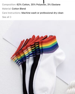 5 Pairs Rainbow Striped Socks, Casual Comfy All-match Sports Socks, Women's Stoc