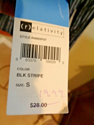 ピース Relativity Women's Cotton Black Striped Button down Long Sleeves