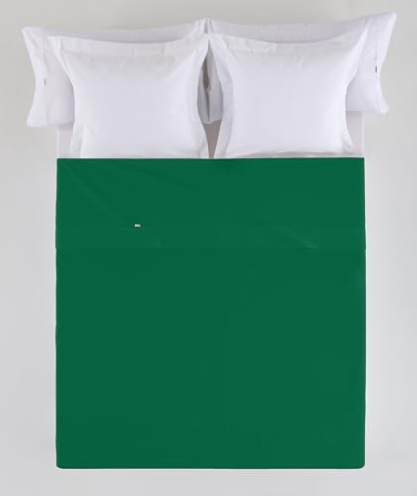 Lenzuolo Sopra Verde Biliardo per Letto 105 cm | 50% Cotone e Poliestere