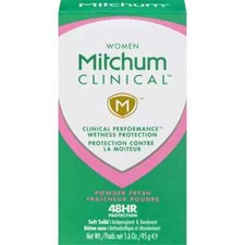 4x Mitchum Women Clinical Powder Fresh AntiPerspirant Deodorant Soft Solid 1.6oz