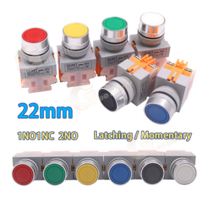 22mm Pushbutton Switch Latching Momentary Power 1NO1NC 2NO Control 10A NPT4