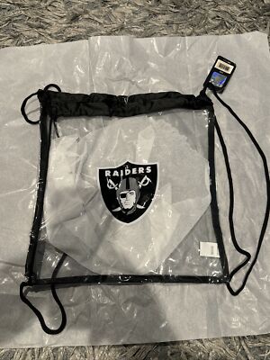 NEW Foco NFL Las Vegas Raiders Reusable Clear Drawstring Bag