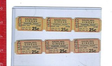 vintage lot 25c Burling Brothers Circus  tickets