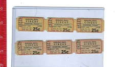 vintage lot 25c Burling Brothers Circus  tickets