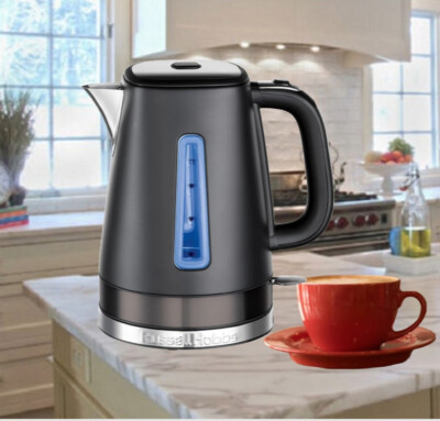 Russell Hobbs Matte Black Quiet Boil Kettle St Steel 3KW Fast