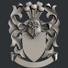 3d STL models for CNC, Artcam, Aspire, relief coat of arms