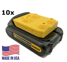 YELLOW! 10 Pack: DeWALT 20V 60V Battery Mounts / Hangers / Holders MADE IN USA