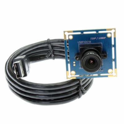 USB UVC Black White Monochrome Camera Module 1080P 2MP CCTV PCB Board 6mm Lens