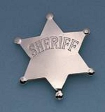 Novelty Sheriff Star Badge - Silver - Nice for a Halloween Costume