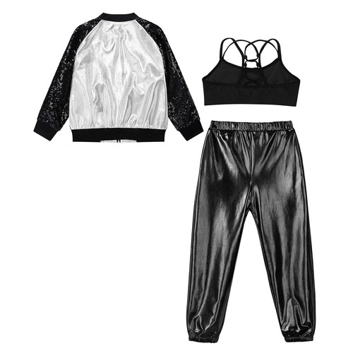 Kids Girls Tracksuits Street Dancing Set Dance Outfits Long Sleeve Pants Jazz - Picture 92 of 103