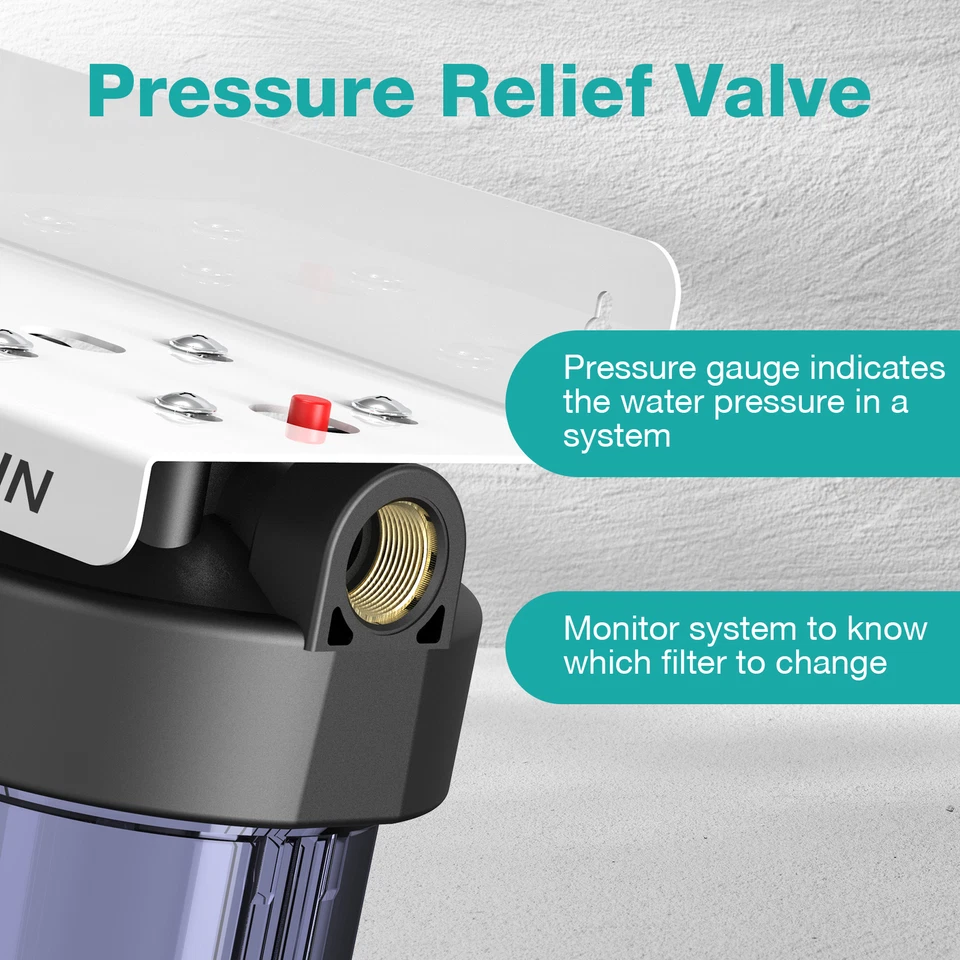 2-Stage Big Blue 10x4.5" Whole House Sediment Water Filter System for Well Farm - Image 4 of 4