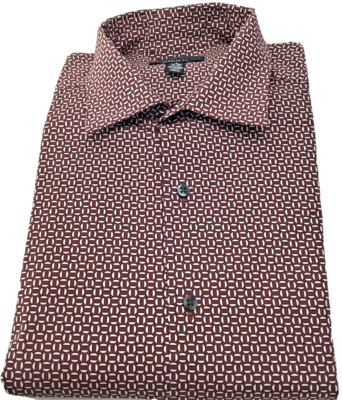 しゃつ Alfani Men's Regular Fit Long Sleeve Shirt, Port/White [ 15-15.5